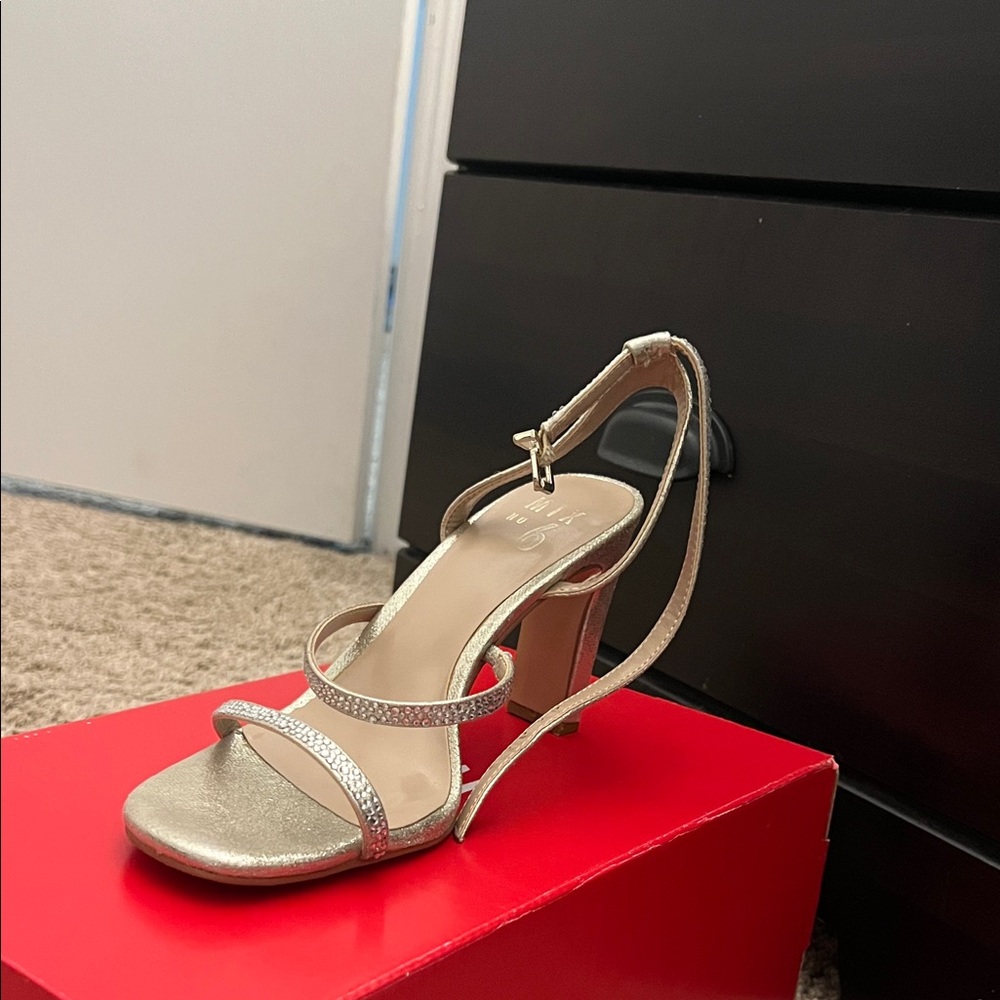 Mix No. 6 Gold Strappy Heels